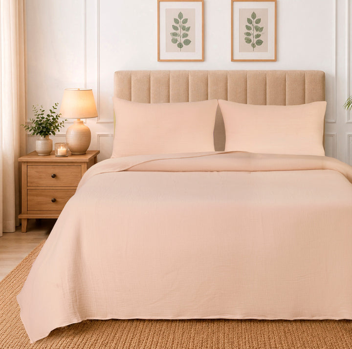 Plain Mulmul Bed Spread