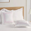 INDULGE - 550 TC CUSHION COVERS WITH FOUR SIDE FLANGE MERROW DOUBLE LINE EMBROIDERY