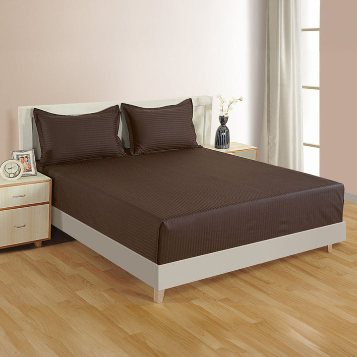 PLEASURE 210TC 1CM SATIN STRIPE BED SHEETS