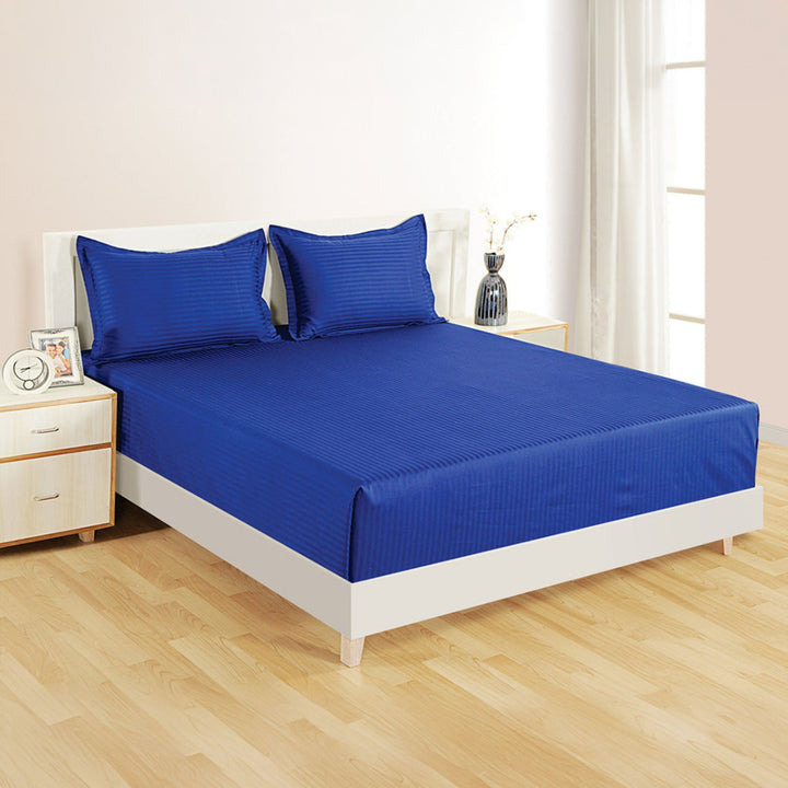 PLEASURE 210TC 1CM SATIN STRIPE BED SHEETS