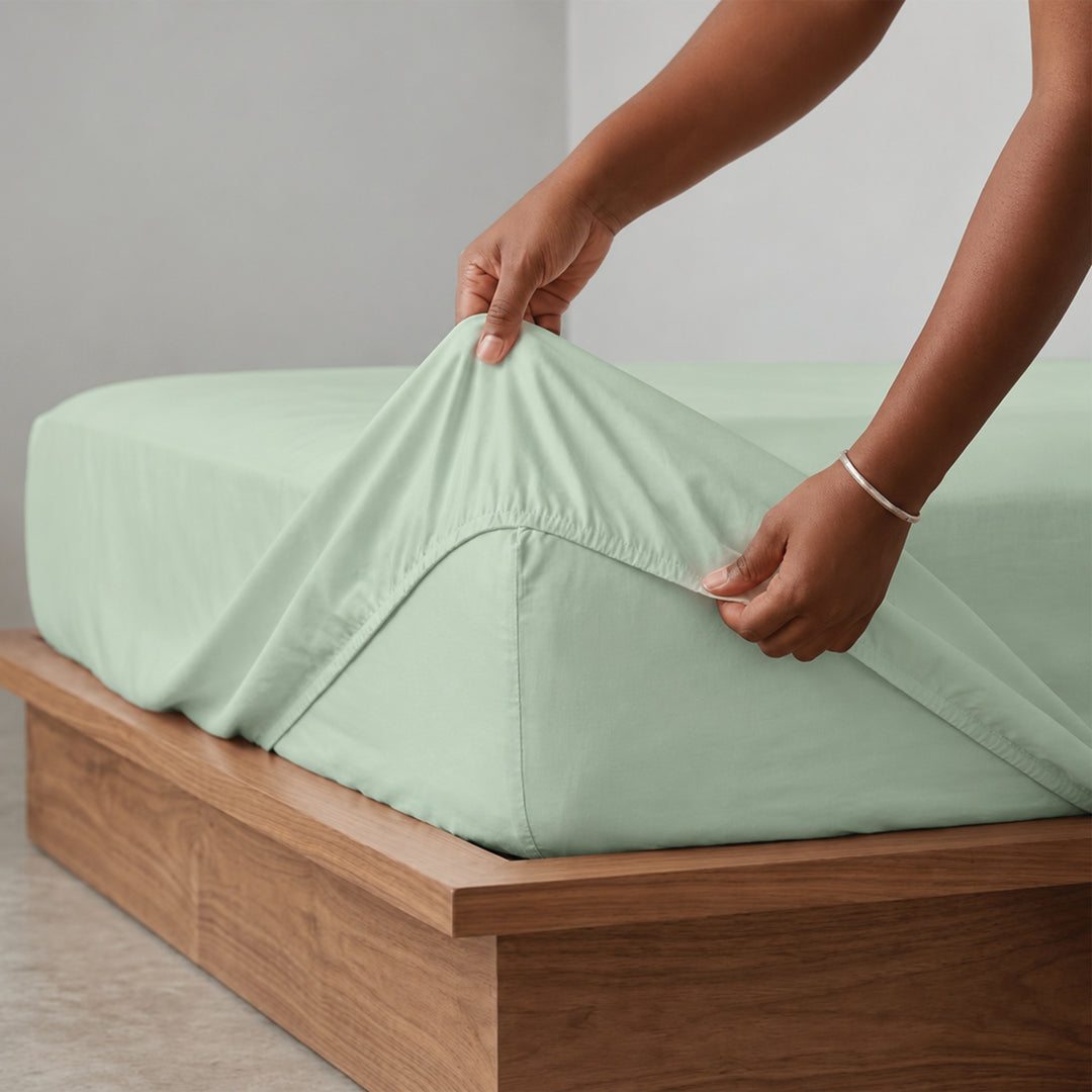 Earth & Elegance  - 450 TC Mercerised Egyptian Cotton Fitted Bed Sheets