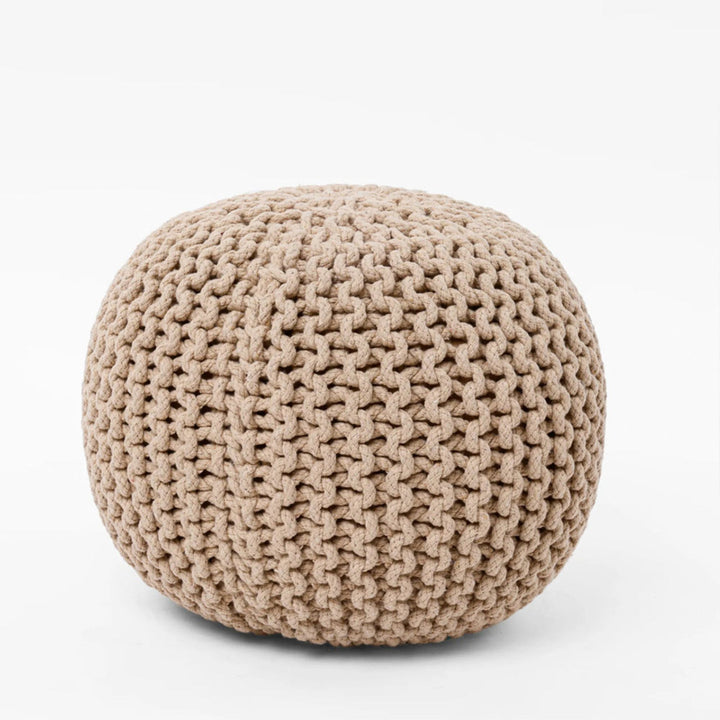 Round Knitted pouffe
