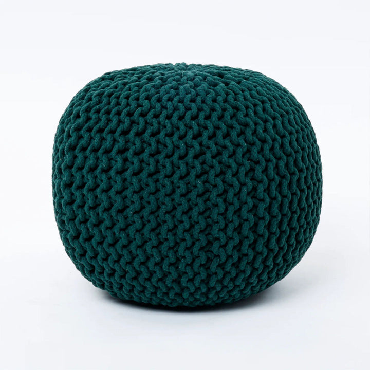 Round Knitted pouffe