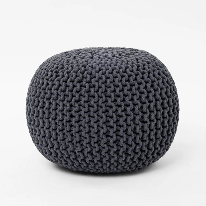 Round Knitted pouffe