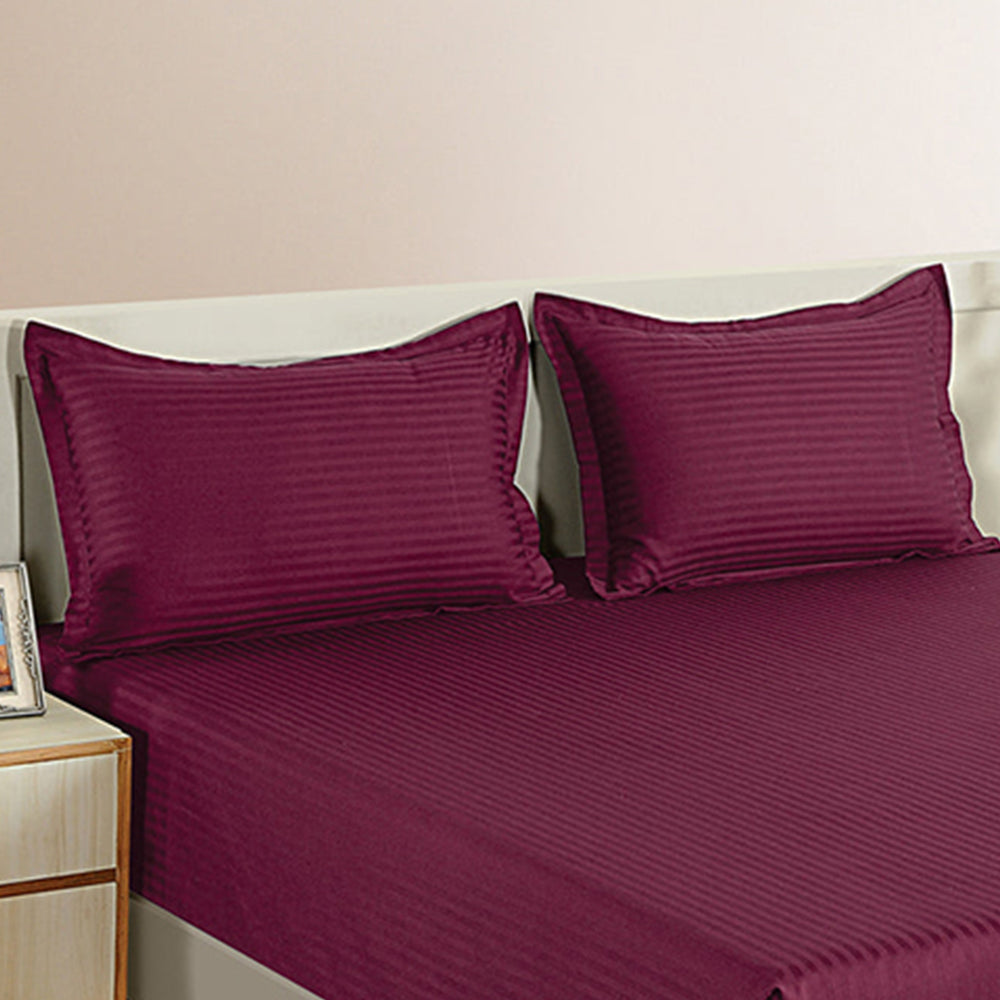 PLEASURE 210TC 1CM SATIN STRIPE / PLAIN PILLOW COVERS