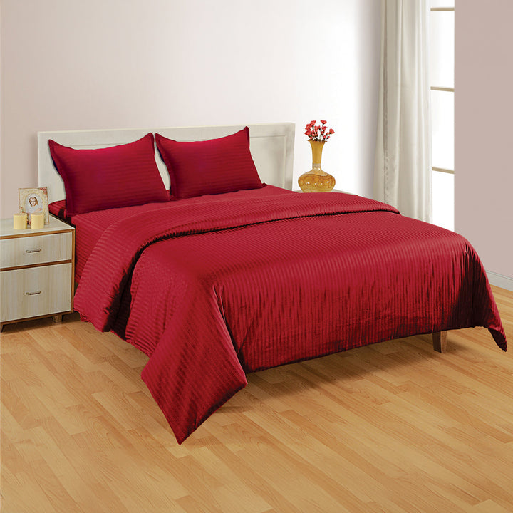 PLEASURE 210TC 1CM SATIN STRIPE / PLAIN DUVET COVERS