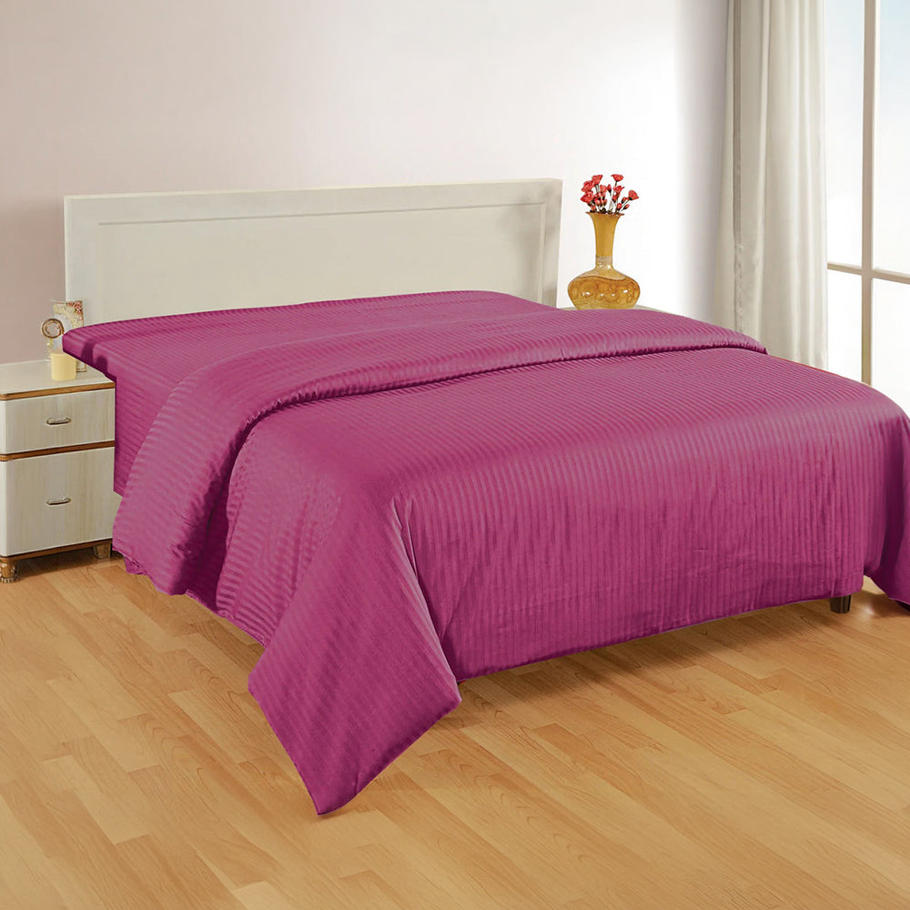 PLEASURE 210TC 1CM SATIN STRIPE / PLAIN DUVET COVERS