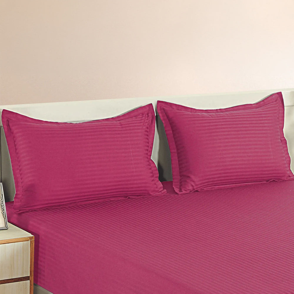 PLEASURE 210TC 1CM SATIN STRIPE / PLAIN PILLOW COVERS