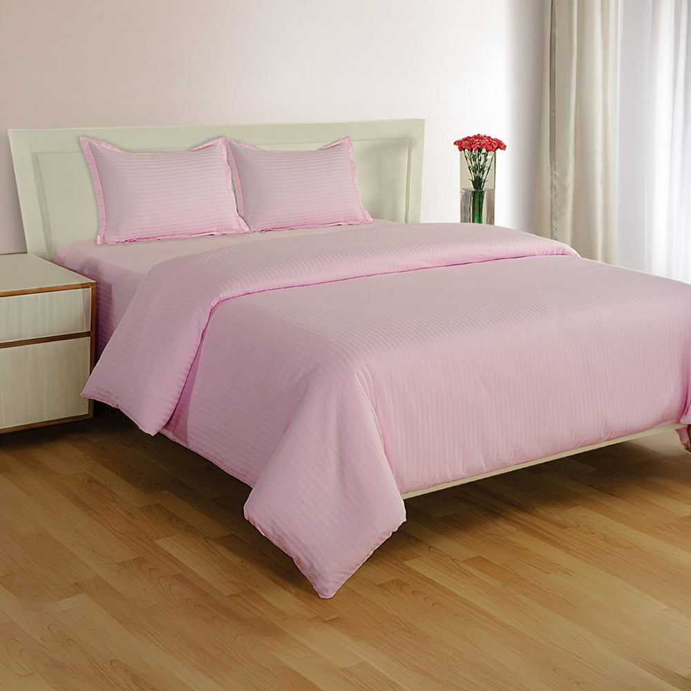 PLEASURE 210TC 1CM SATIN STRIPE / PLAIN DUVET COVERS