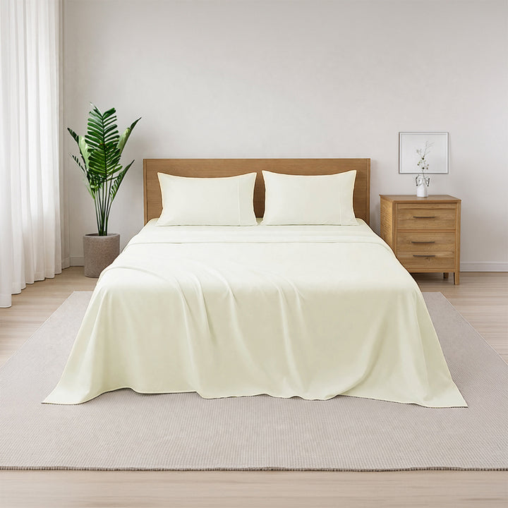 LAP OF LUXURY - 400TC 1CM SATIN STRIPE / PLAIN BED SHEET SETS