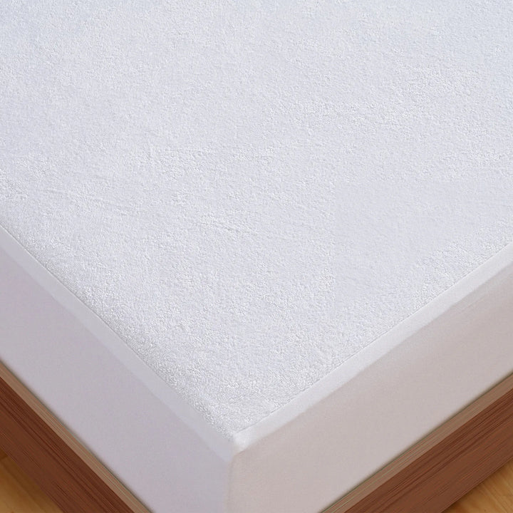 COTTON TERRY WATERPROOF MATTRESS PROTECTOR WITH LYCRA SKIRTING