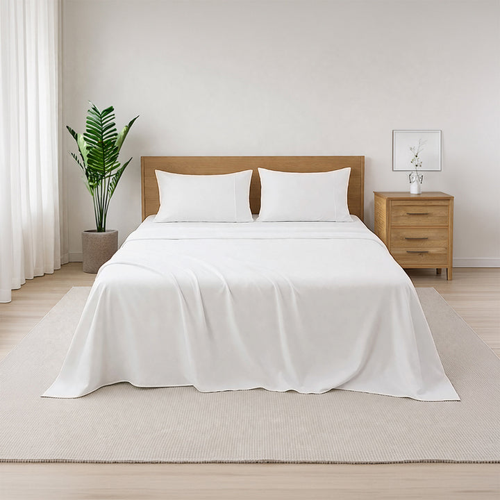 LAP OF LUXURY - 400TC 1CM SATIN STRIPE / PLAIN BED SHEET SETS