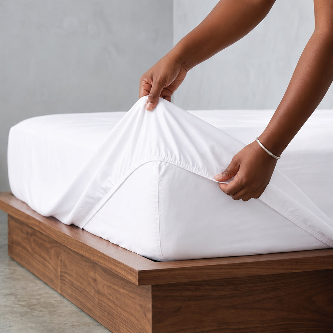 Earth & Elegance  - 450 TC Mercerised Egyptian Cotton Fitted Bed Sheets