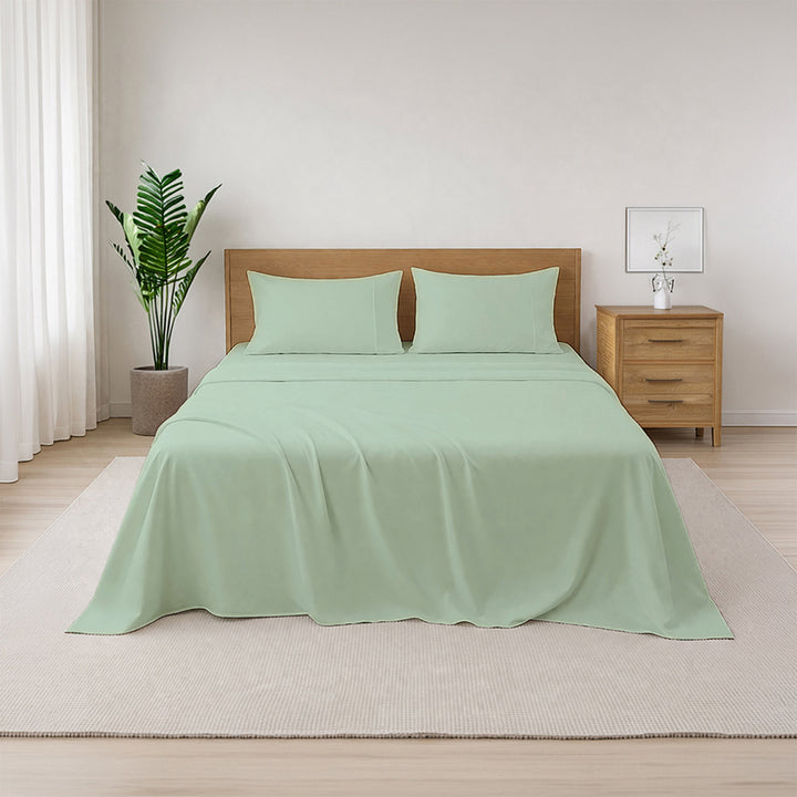 LAP OF LUXURY - 400TC 1CM SATIN STRIPE / PLAIN BED SHEET SETS