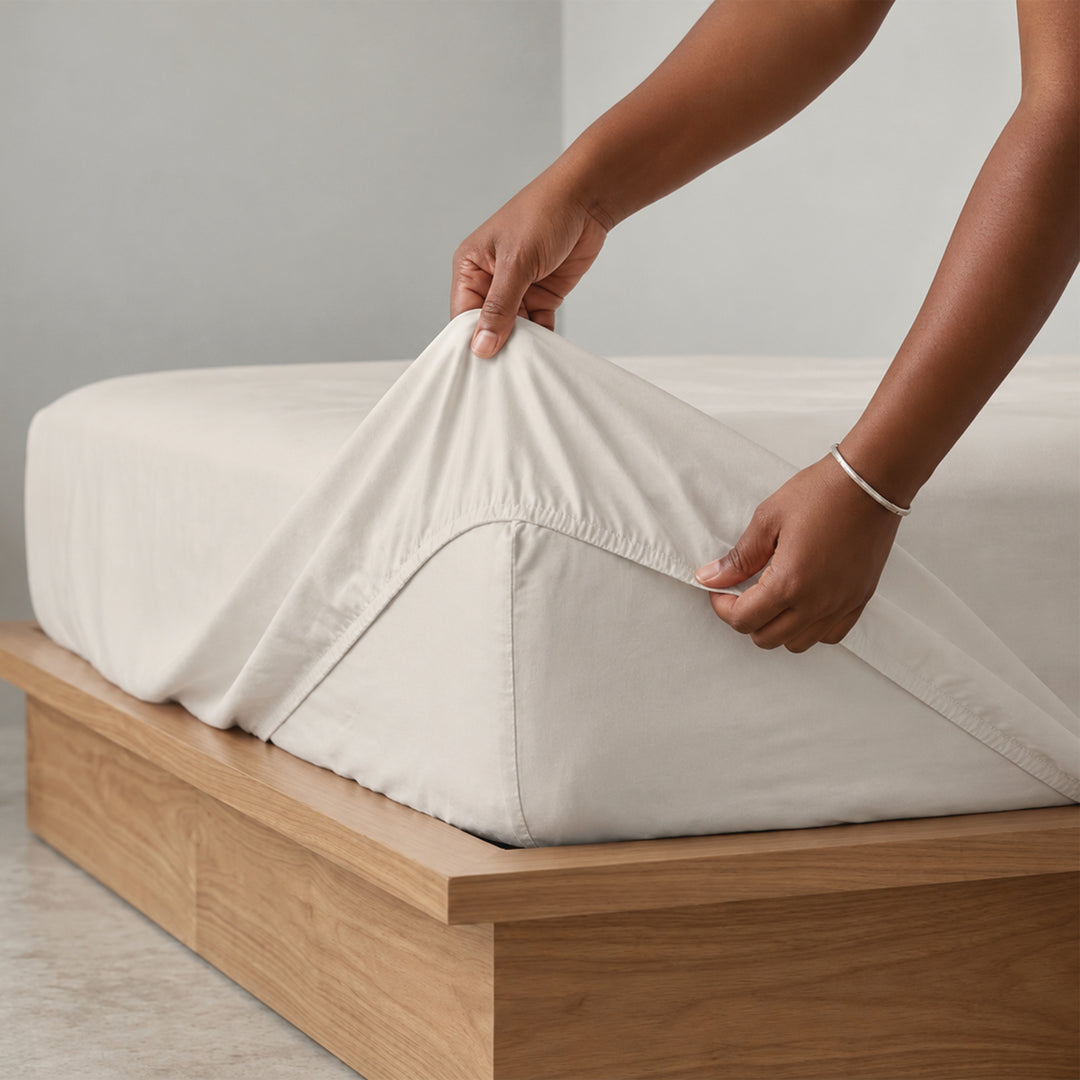 Earth & Elegance  - 450 TC Mercerised Egyptian Cotton Fitted Bed Sheets