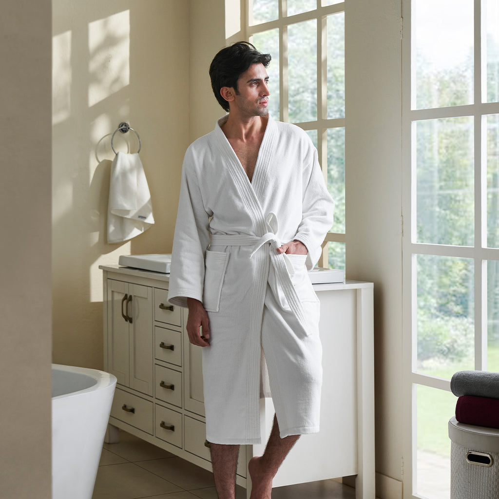 Spa Robe Mens Towel Robe 100% COTTON SUPER SOFT FINISH 400 GSM
