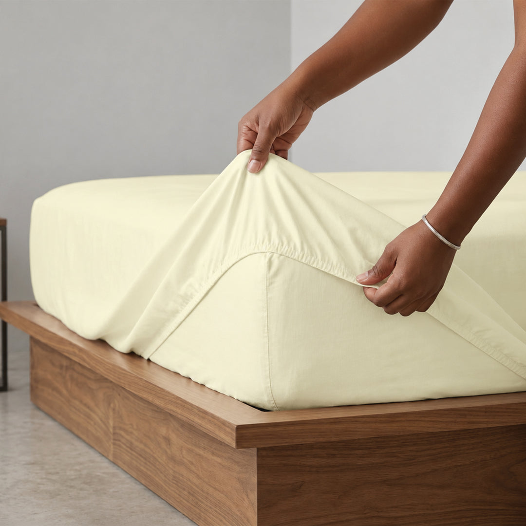 Earth & Elegance  - 450 TC Mercerised Egyptian Cotton Fitted Bed Sheets
