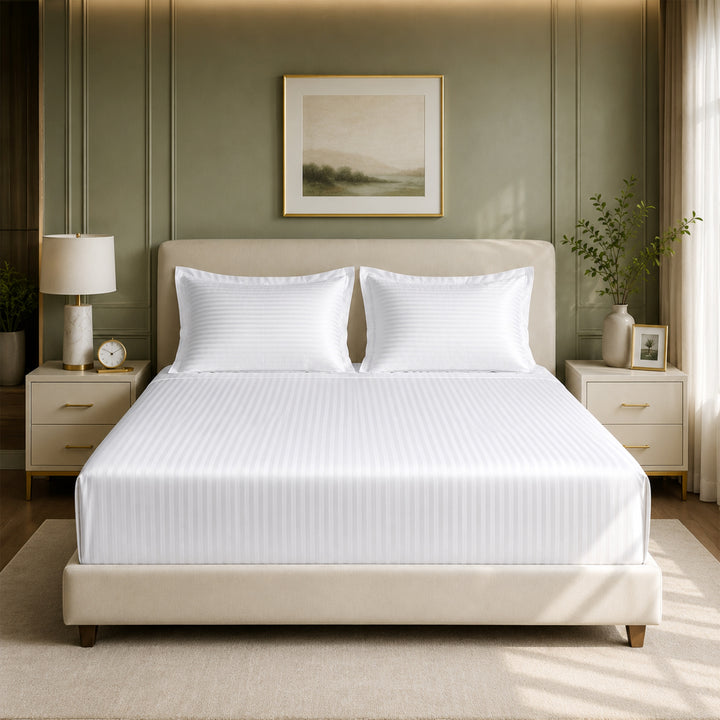 The Essence  - 350 TC Satin Stripe Bed Sheets